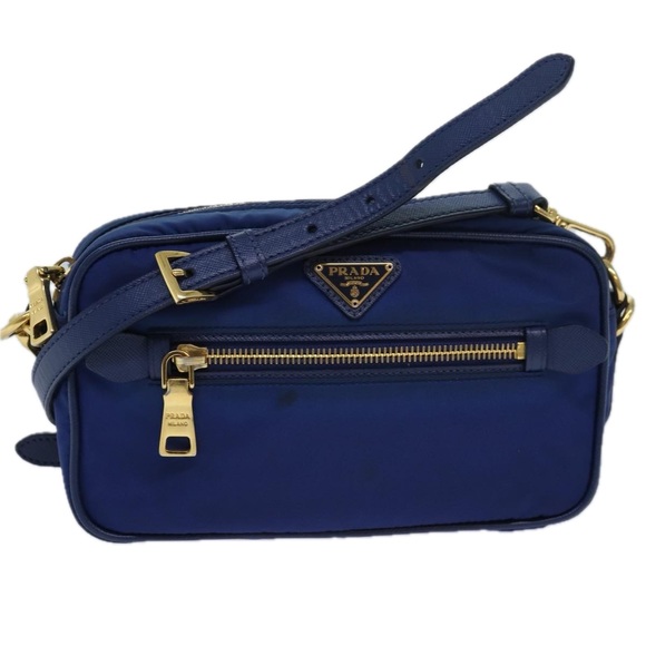 PRADA Shoulder Bag Nylon Blue Auth 80581 - Picture 1 of 16